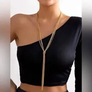 Gold Tassel Knot Necklace Gift Minimalist